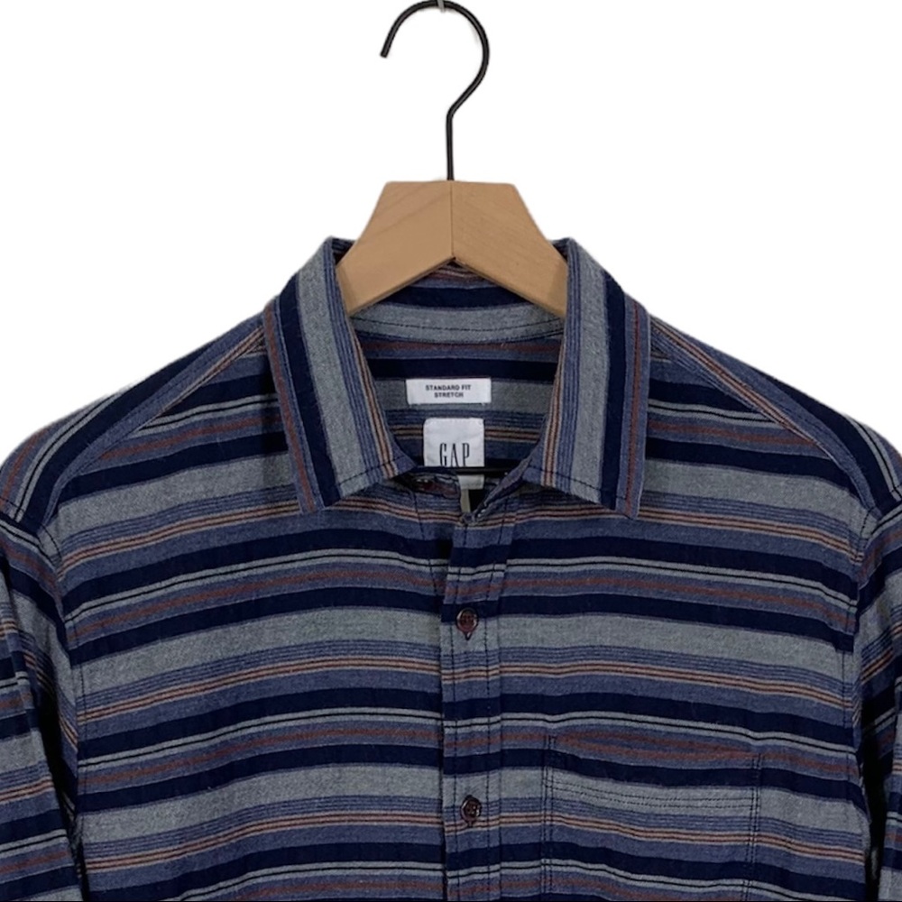 Y2K Gap Standard Fit Stretch Flannel Shirt (Academia Collegiate Preppy Unisex)